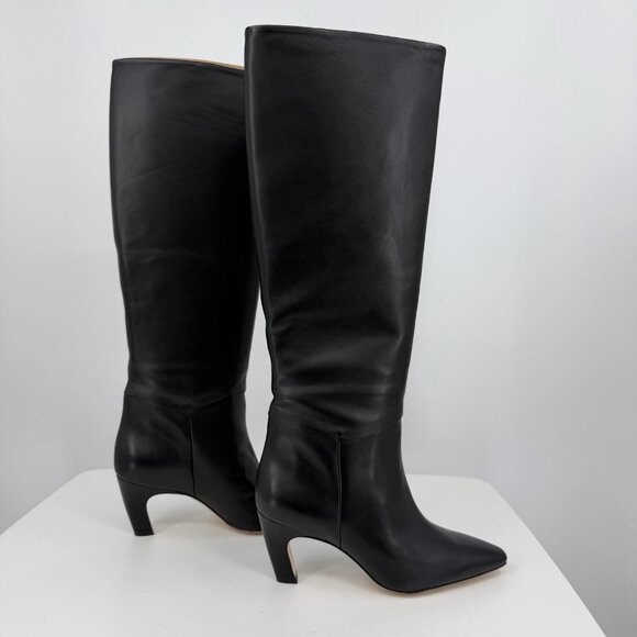 Everlane The Knee-High Banana Heel Boot in Black Leather sz 7 Women's Pull-on - Picture 3 of 9